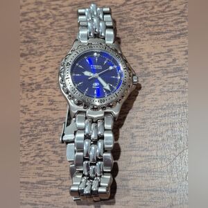 Fossil Ladies Blue Face Silver Watch